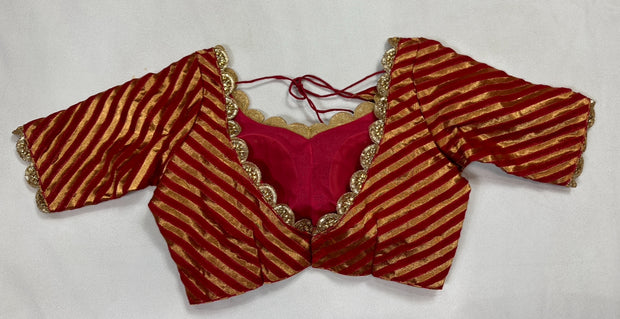 Red brocade blouse