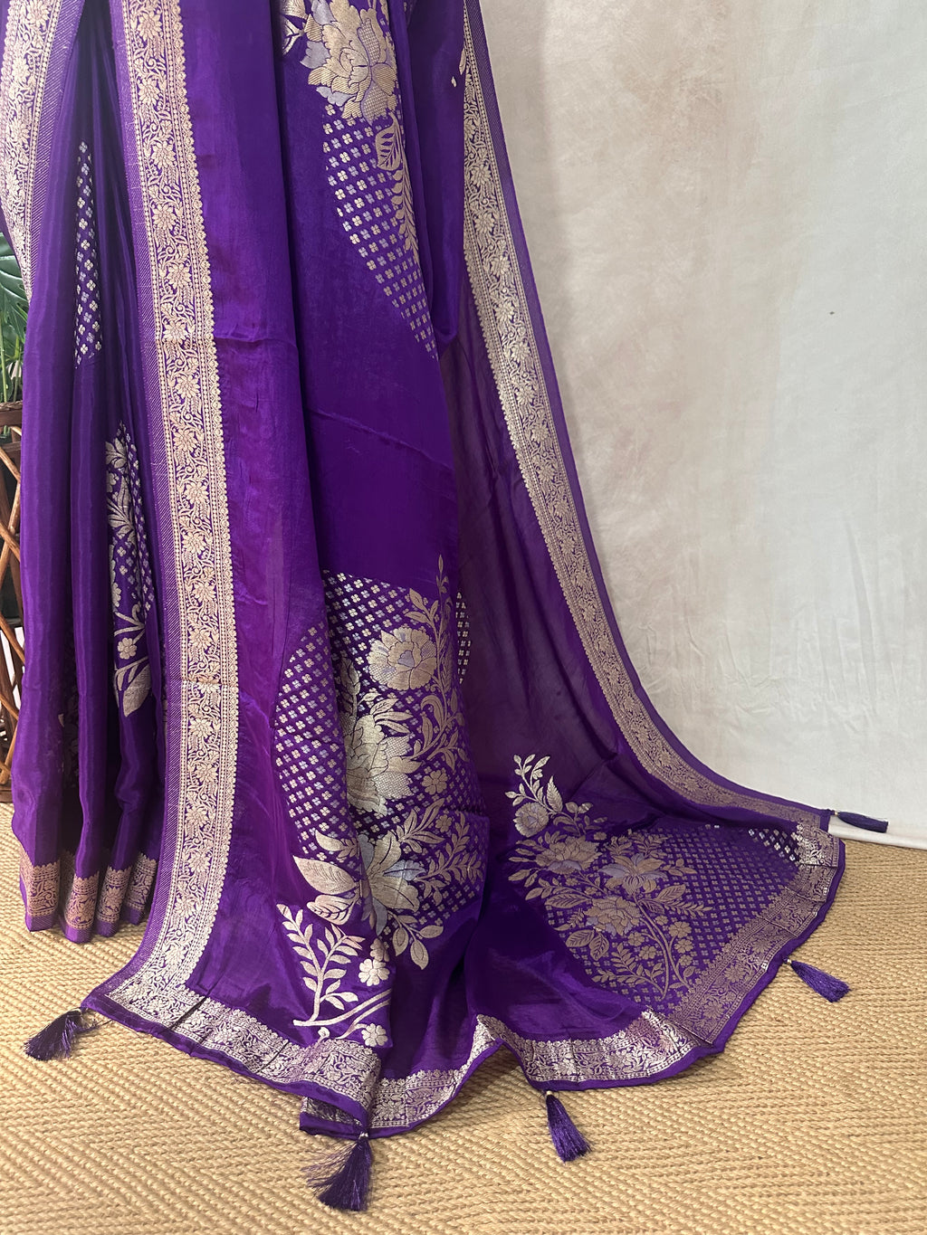 Crepe georgette saree with stitched blouse