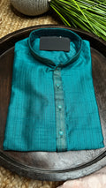 Peacock blue semi silk kurta - 44
