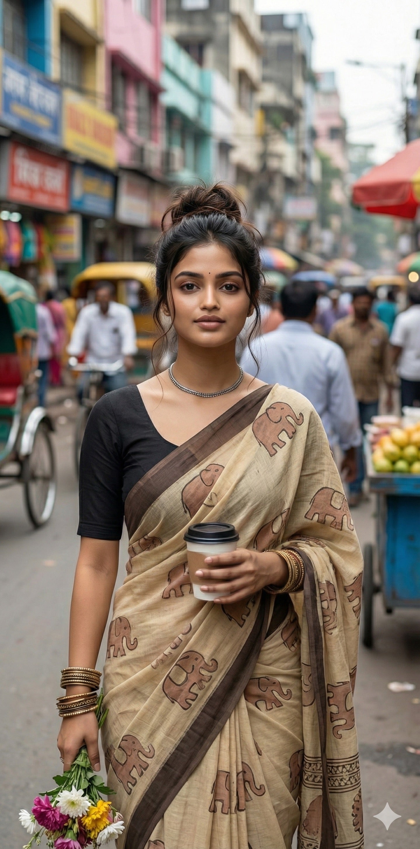 Vanaspati Ajrakh cotton sarees with hand block print with natural dye