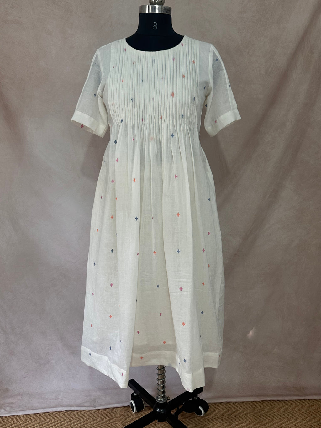 Handloom jamdani cotton dress