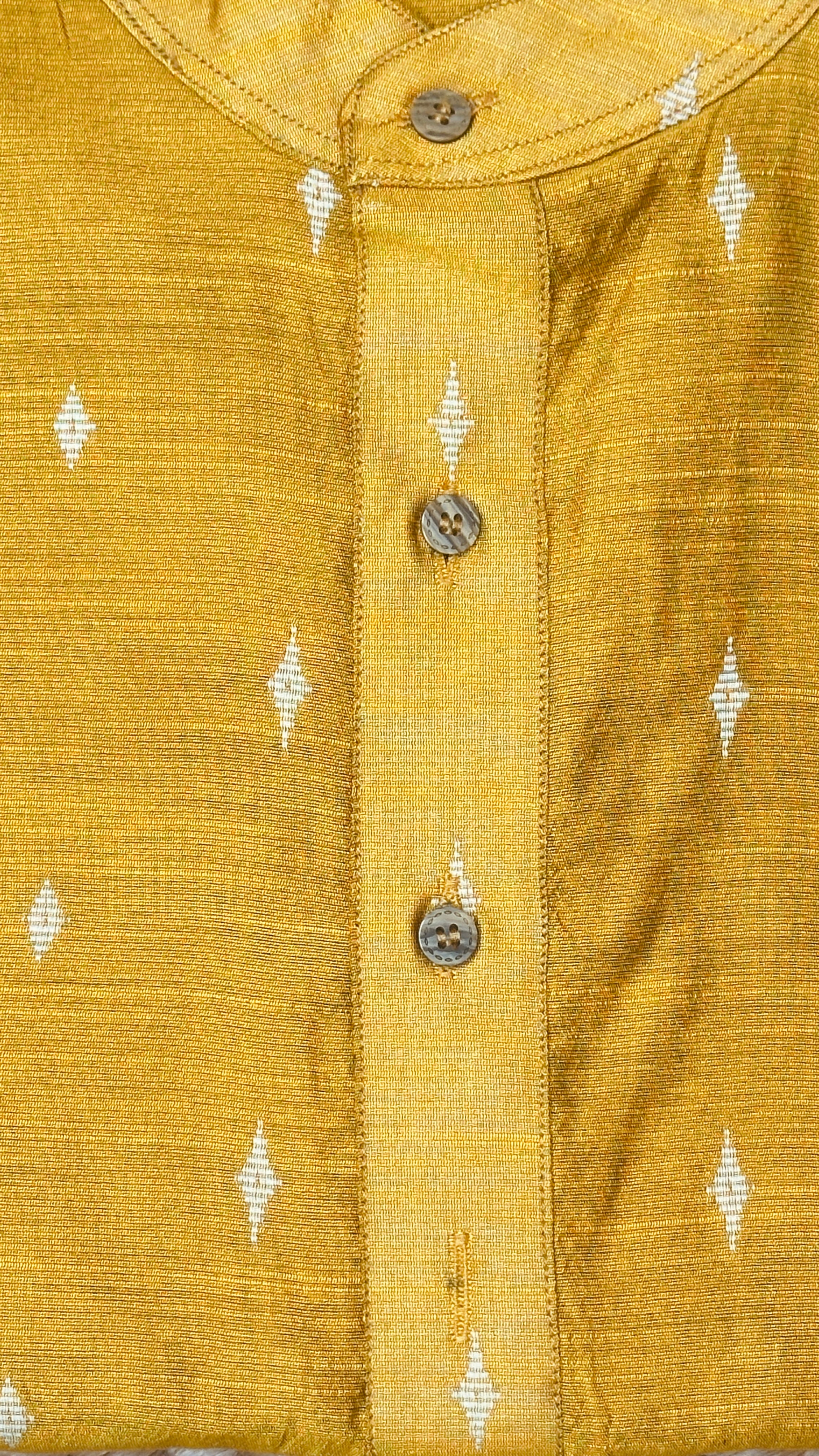 Mustard yellow cotton silk kurta