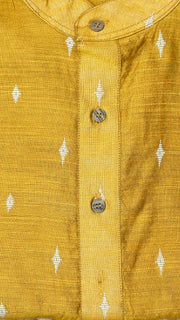 Mustard yellow cotton silk kurta