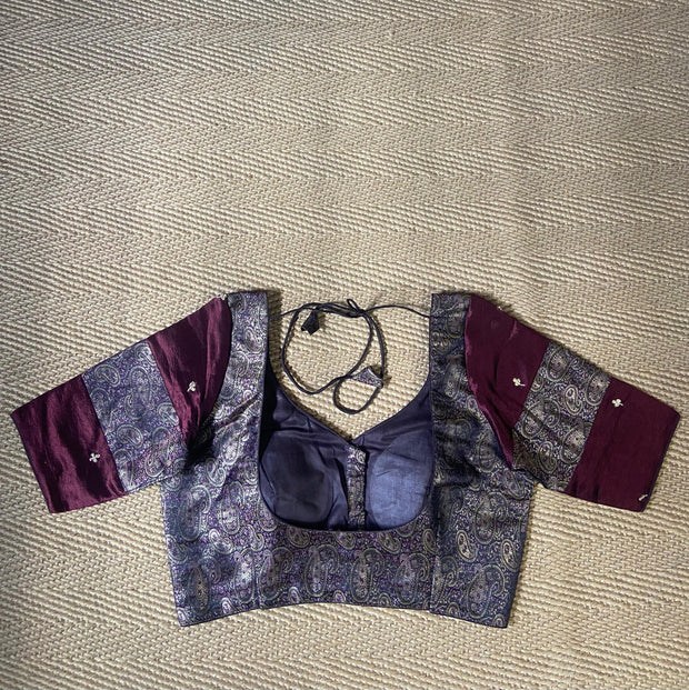 Coffee brown brocade blouse