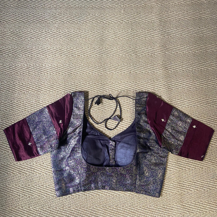 Coffee brown brocade blouse