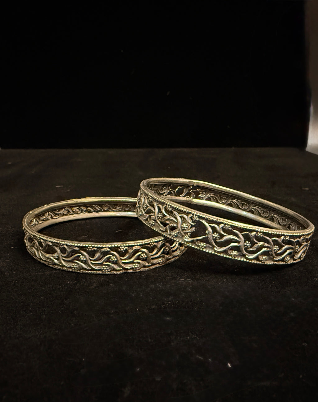 Silver replica light weight bangle set - 2.4