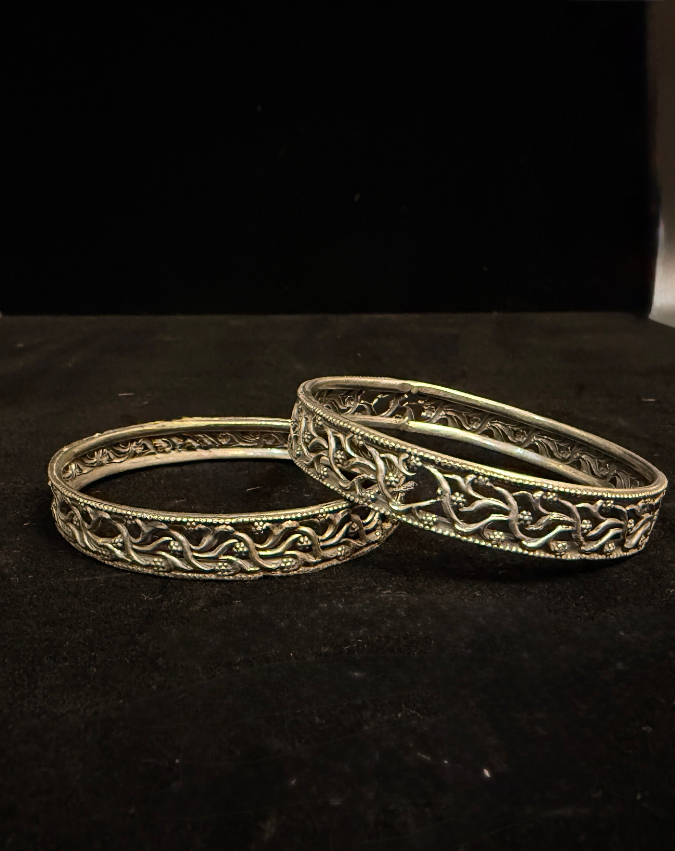 Silver replica light weight bangle set - 2.4