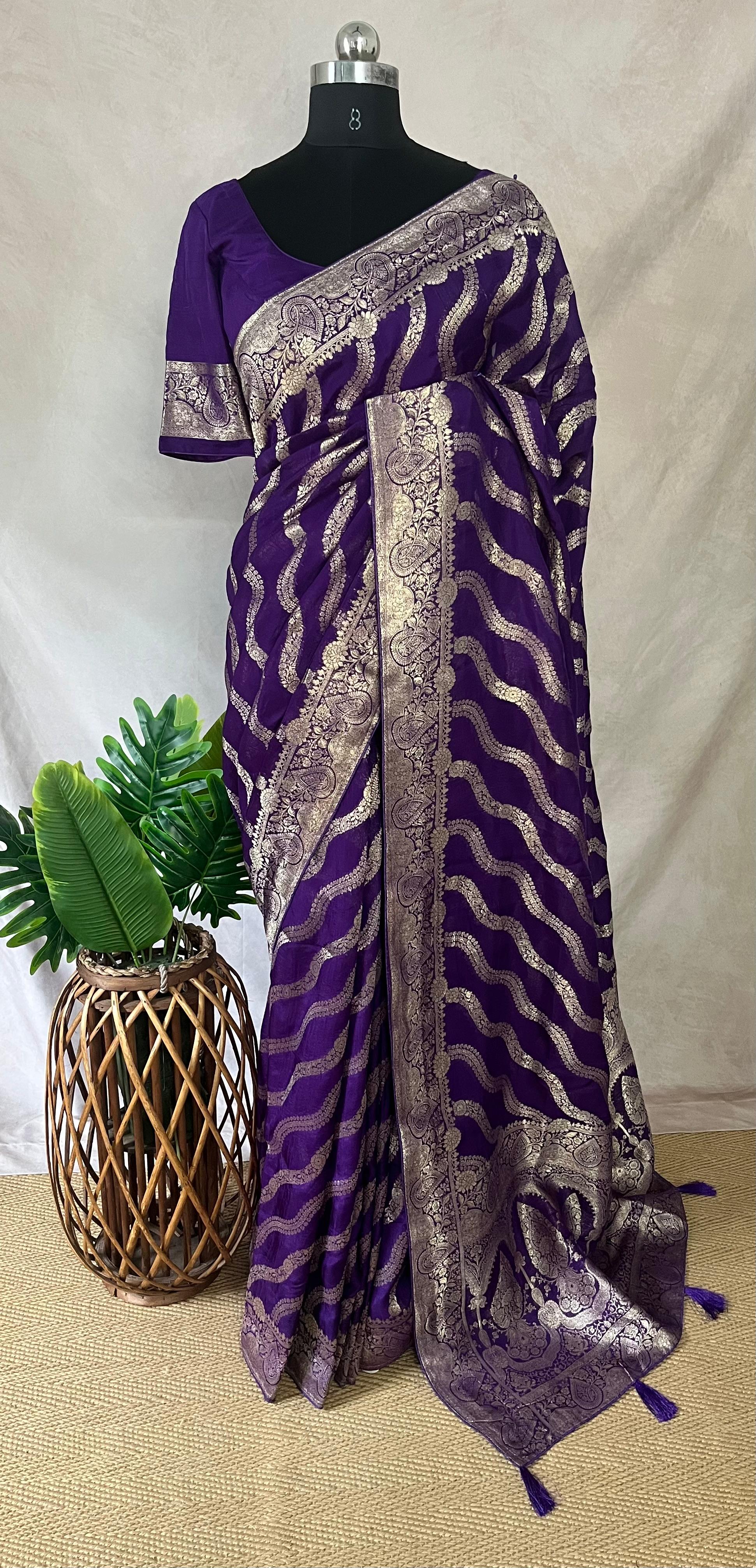 Dola silk saree with stitched blouse