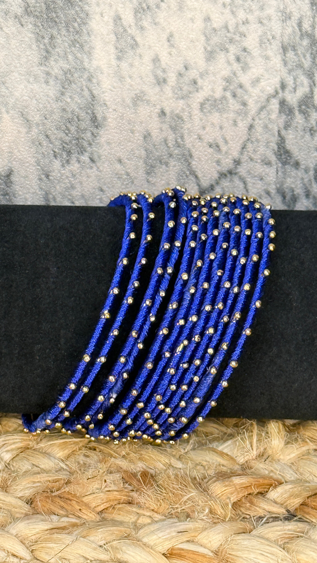 Royal blue thread bangle set (12 number)- 2.8