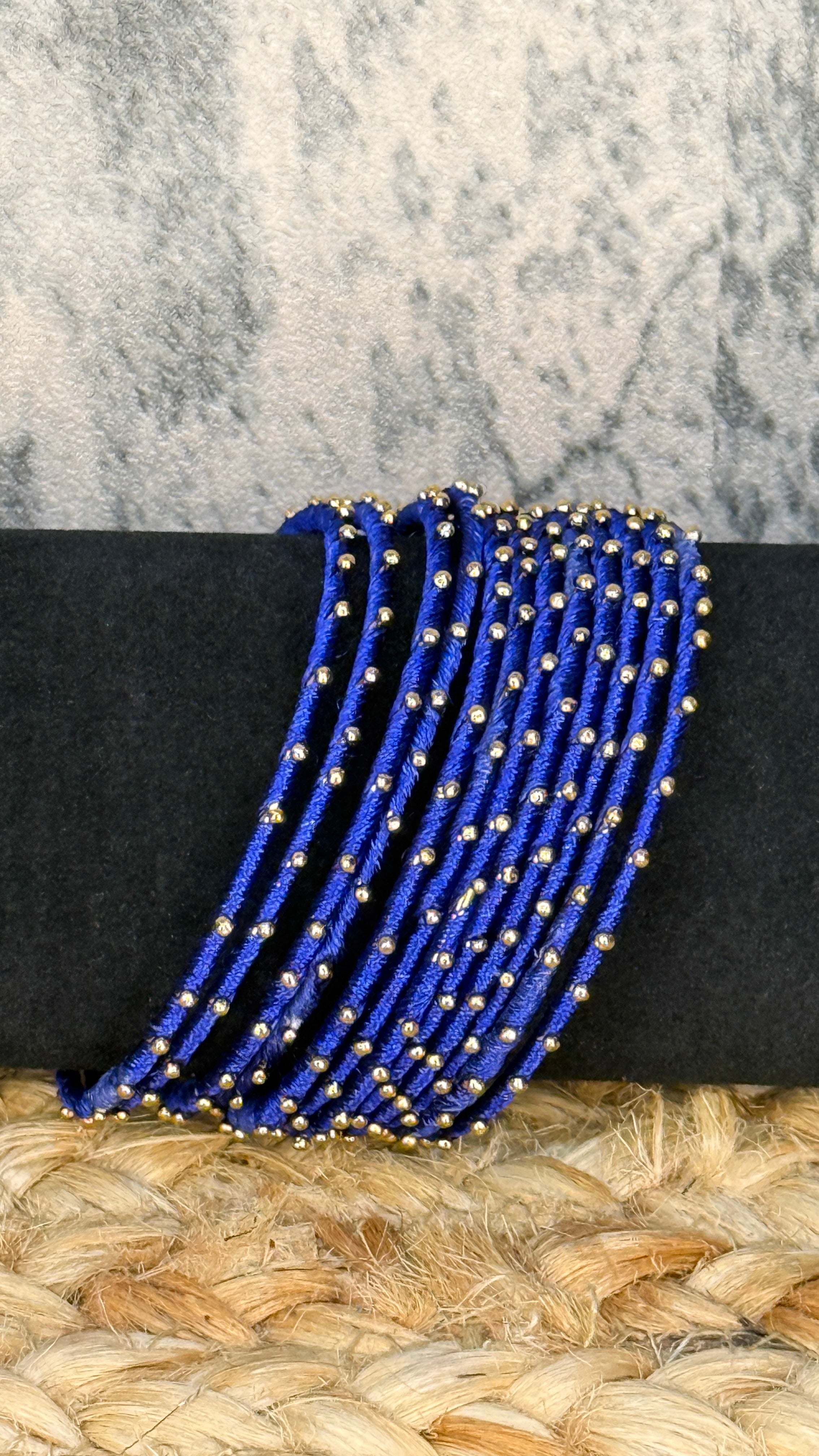 Royal blue thread bangle set (12 number)- 2.8