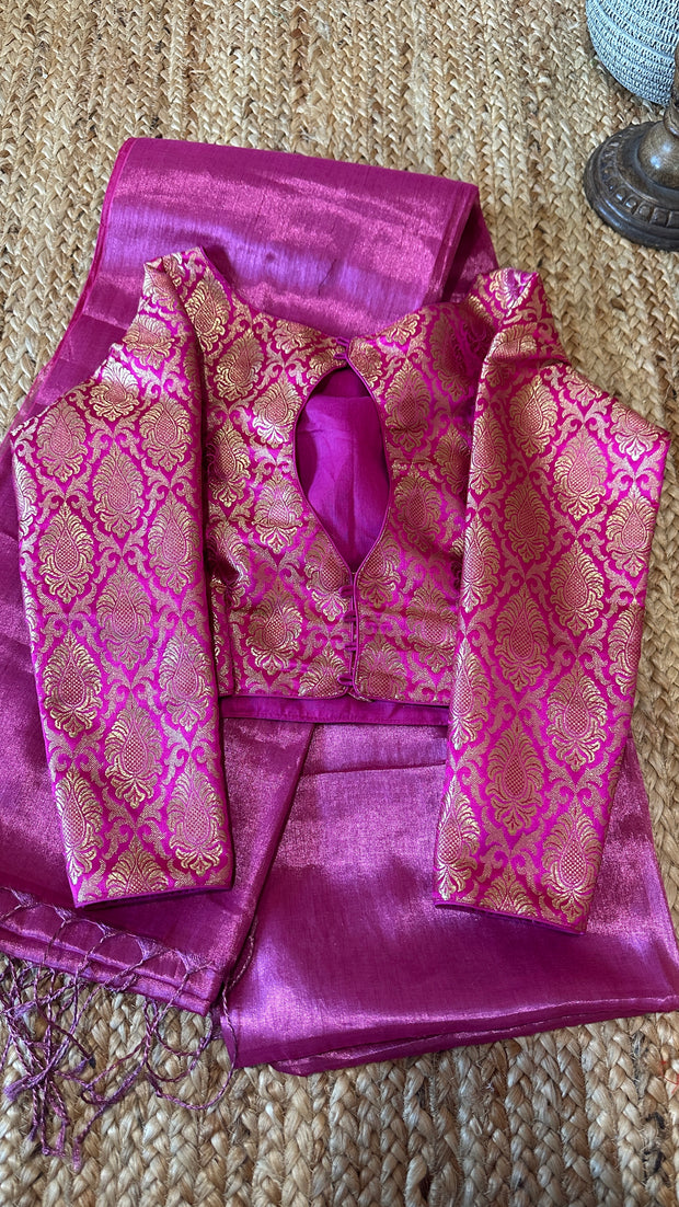 Light weight handwoven Cotton tissue saree