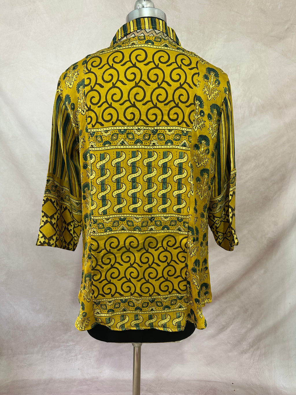 Pure Modal silk shirt with hand block print
