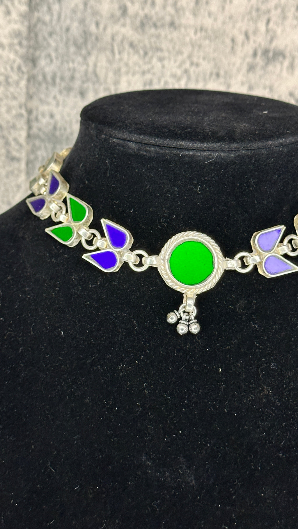 Indian glass choker with earring