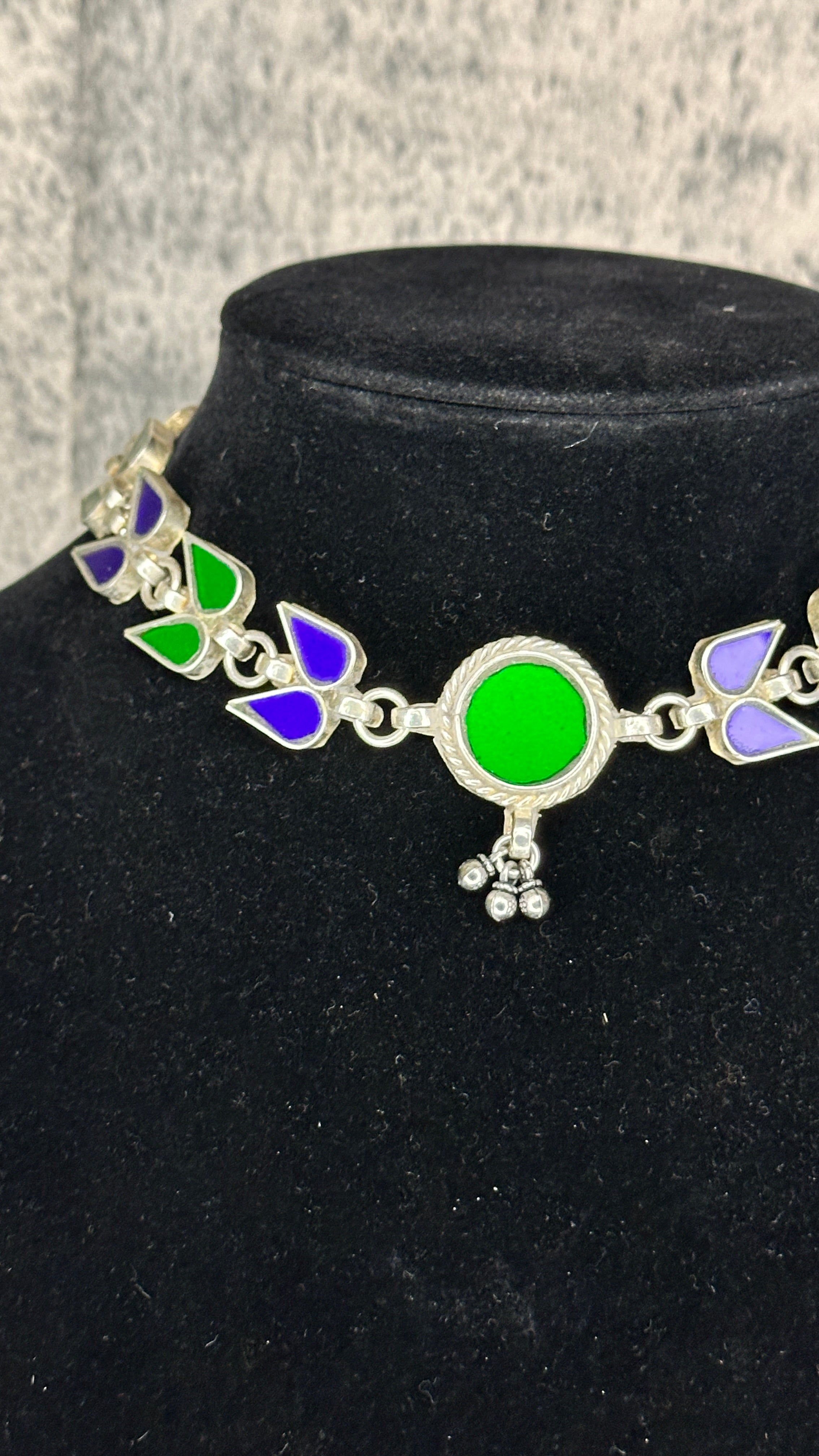 Indian glass choker with earring