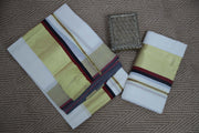 Set mundu with black maroon and gold border
