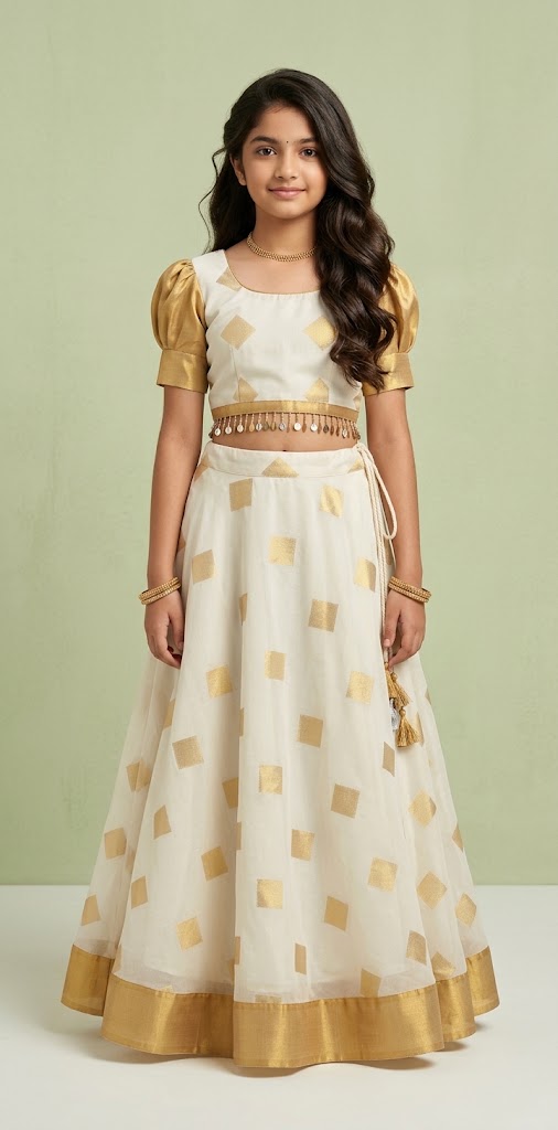 Onam skirt and crop top