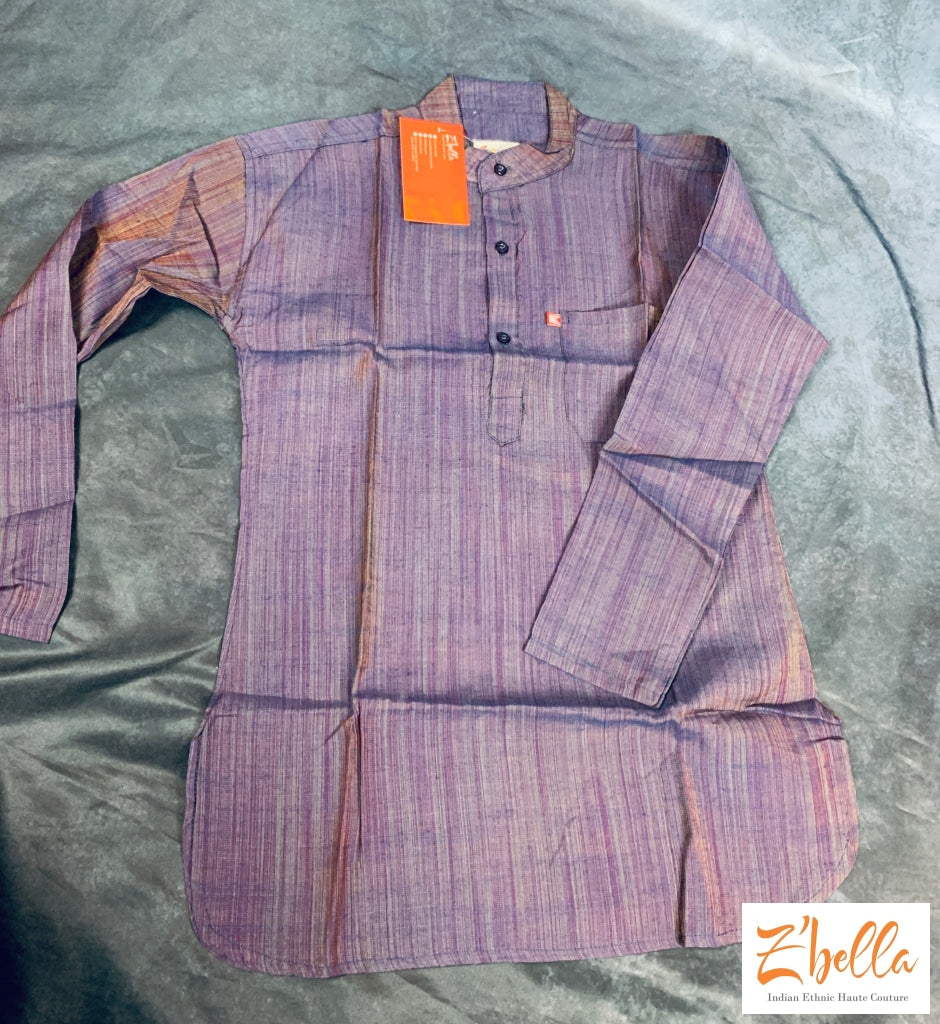 3-4 Yr Dark Purple Short Kurti Boy Kids Set