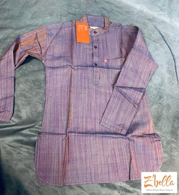 3-4 Yr Dark Purple Short Kurti Boy Kids Set