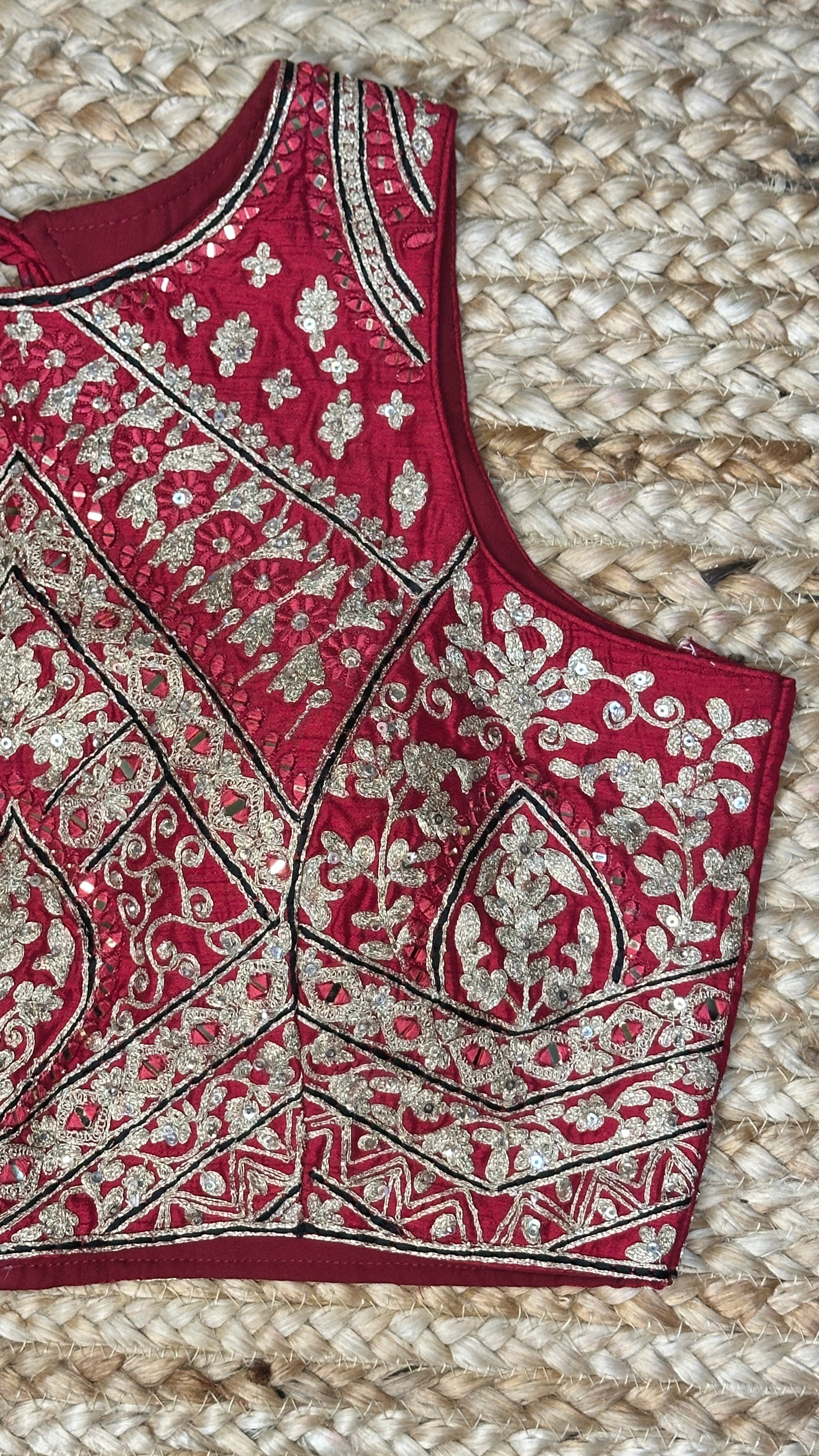 Red designer blouse
