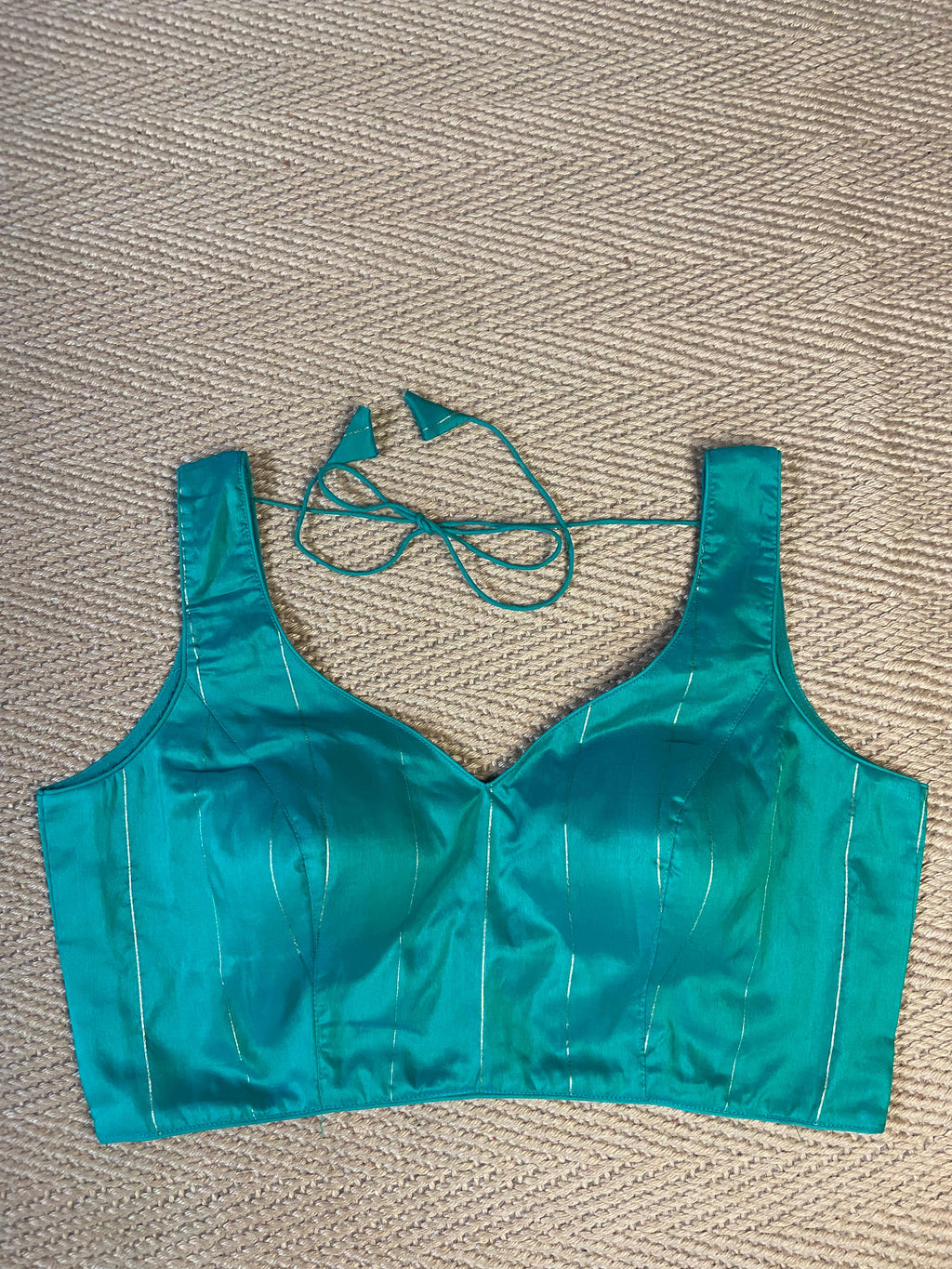 Green silk blouse