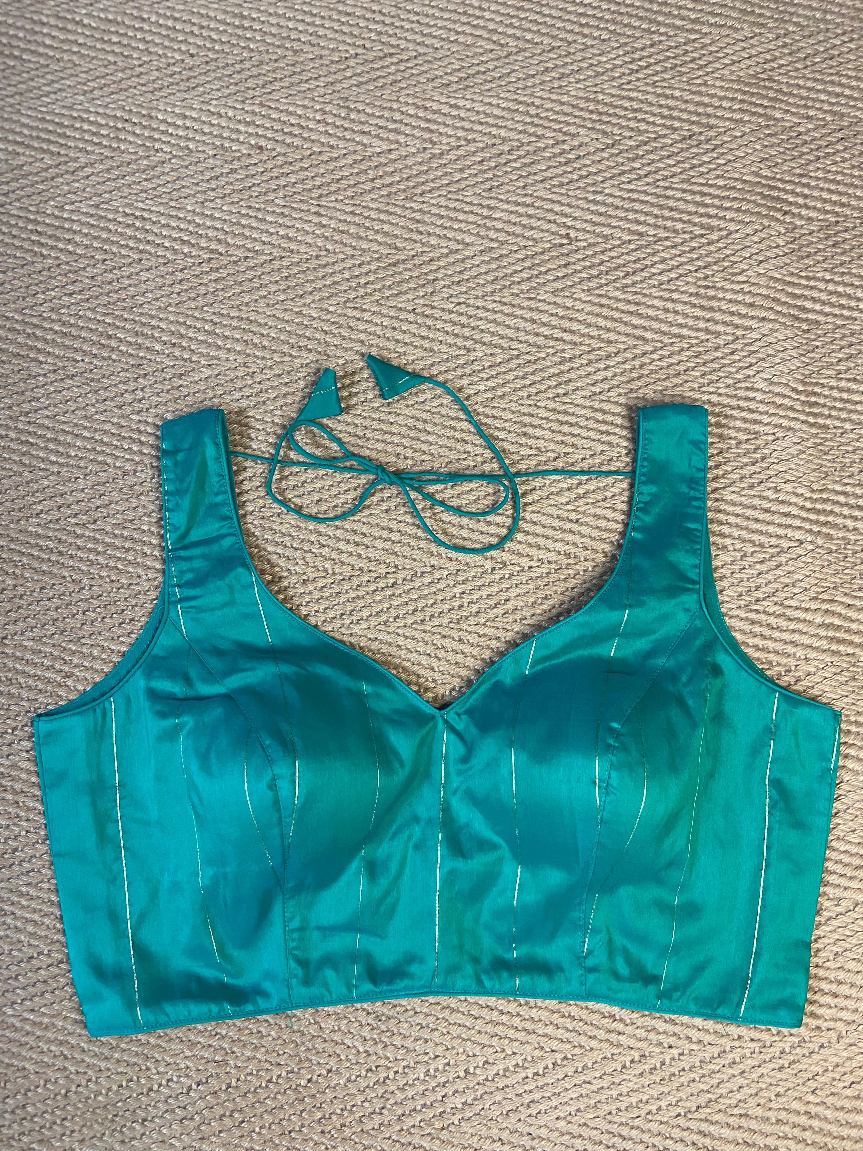 Green silk blouse