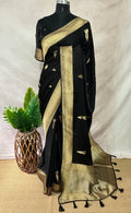 Silk crepe georgette saree with stitched blouse