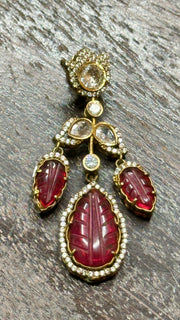 Ruby Red Stone Earrings