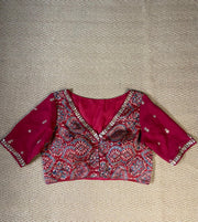 Modal silk blouse with hand emroidery