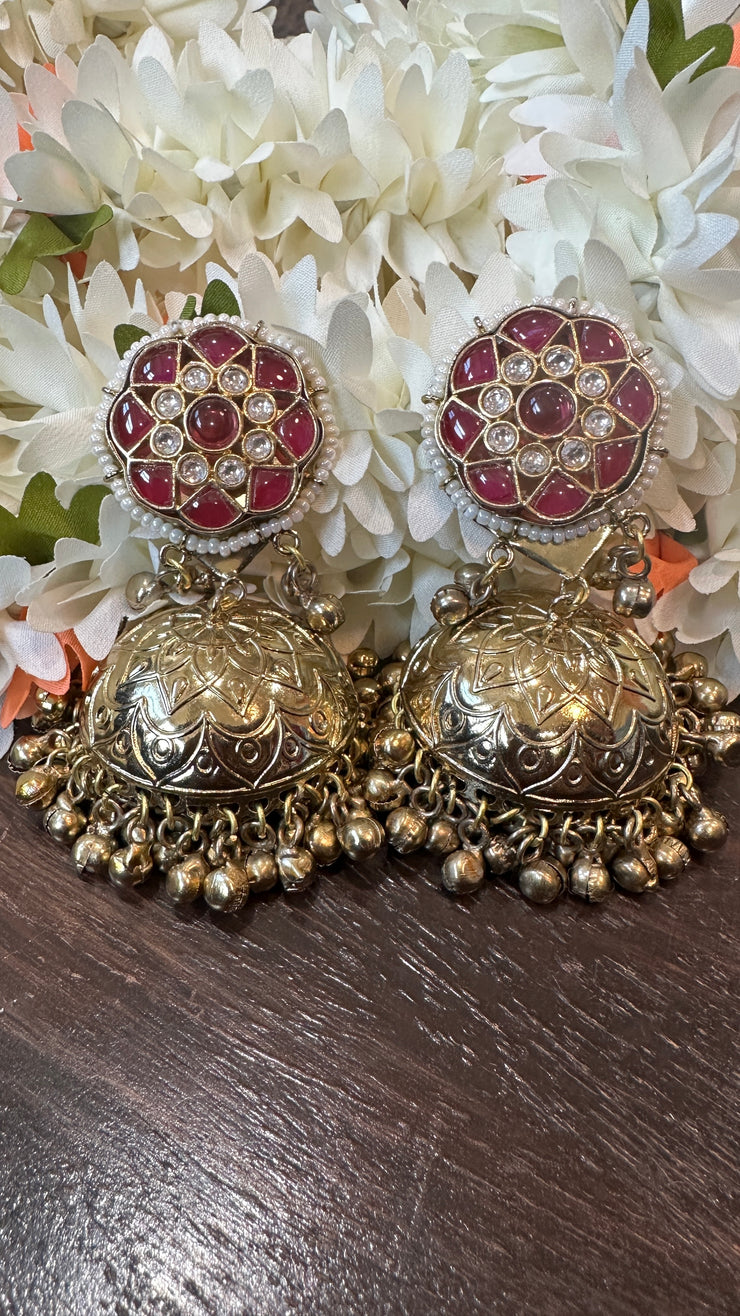 Jhumka with kep stone stud