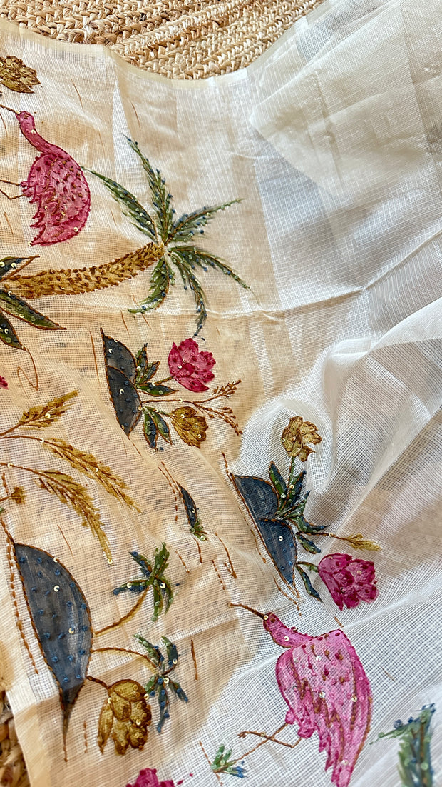 Kotta silk saree with hand emboidery, with BP