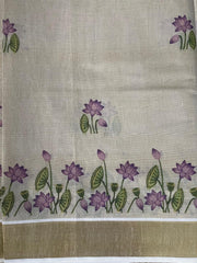 Cotton tissue floral digital printed set saree
