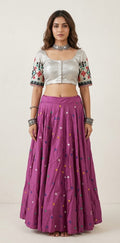 8 m flare navrathri skirt with foil mirror