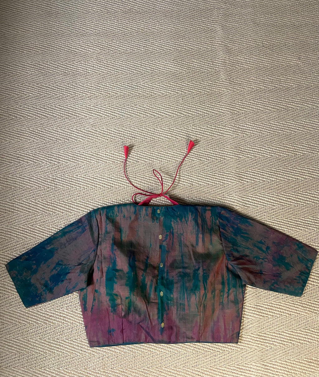 Green and red 2 in one masaba style blouse
