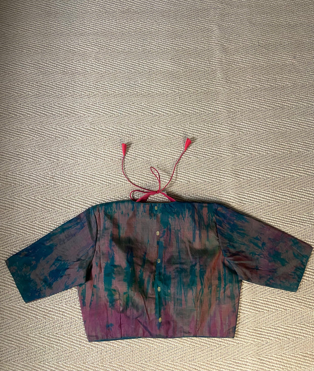 Green and red 2 in one masaba style blouse