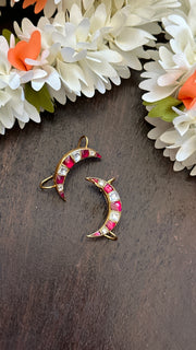 Ruby Red and White kundan stone ear cuff