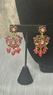 Long necklace with earring
