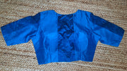 Blue raw silk blouse
