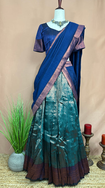 Semi silk brocade dhavani
