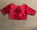 Mashru silk blouse with mirror work