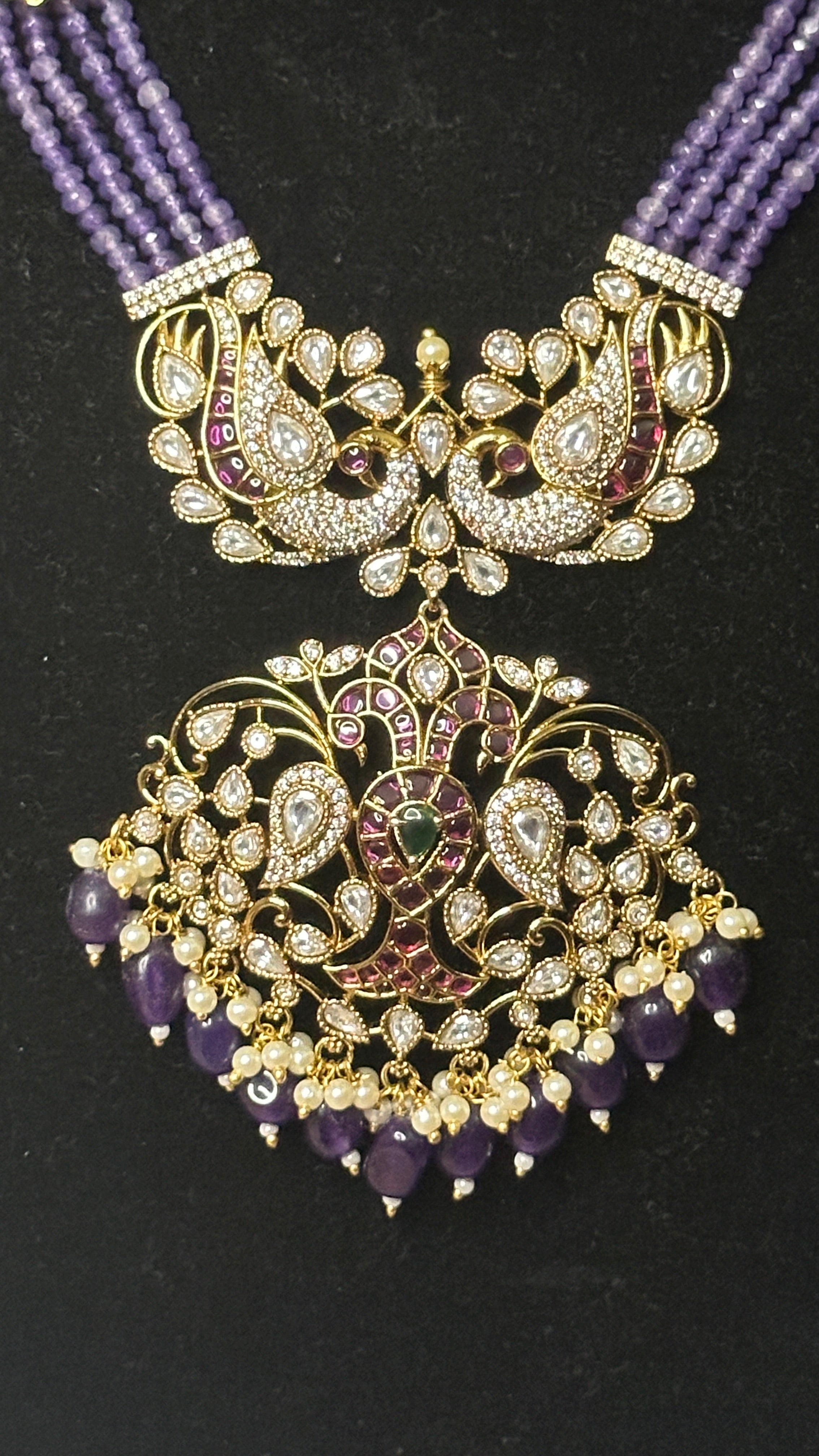 Long necklace with earring
