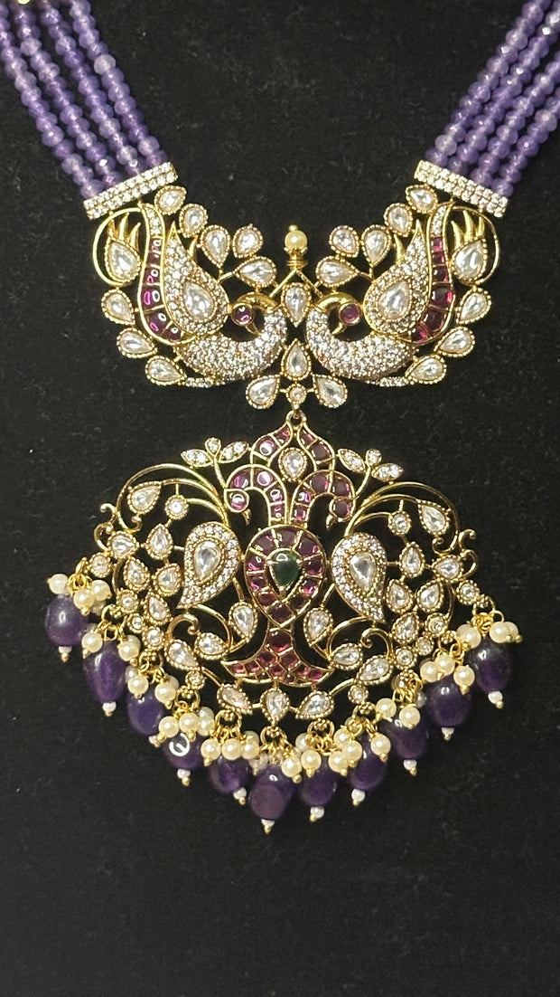Long necklace with earring