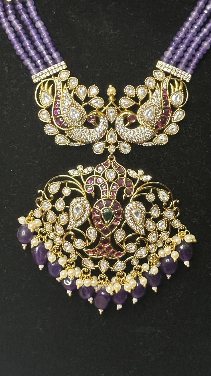 Long necklace with earring