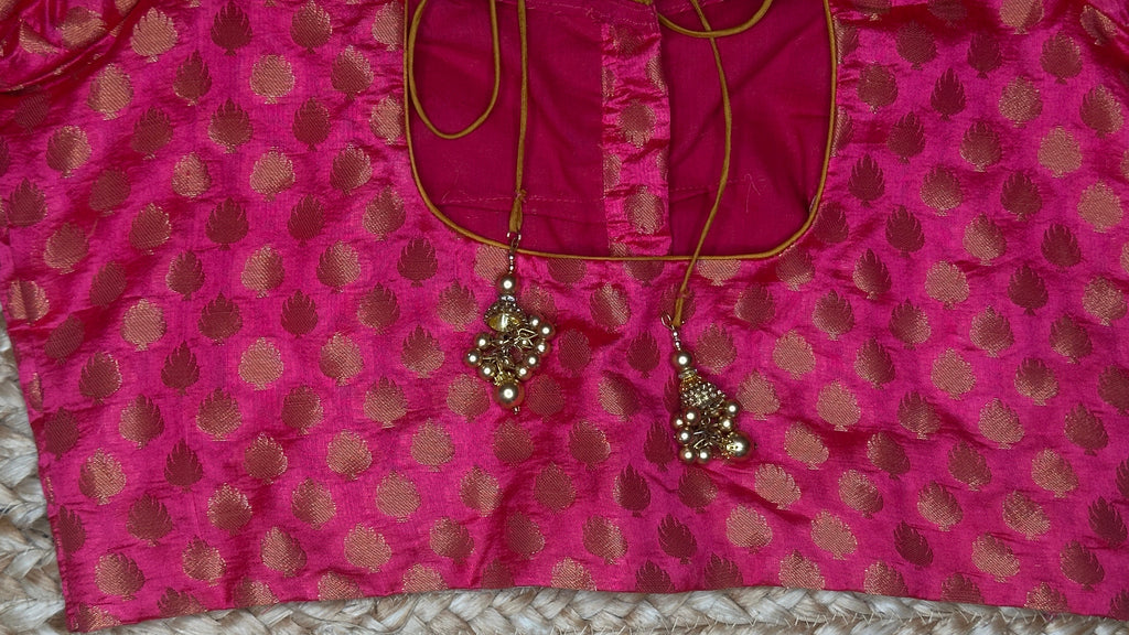 Peach brocade blouse