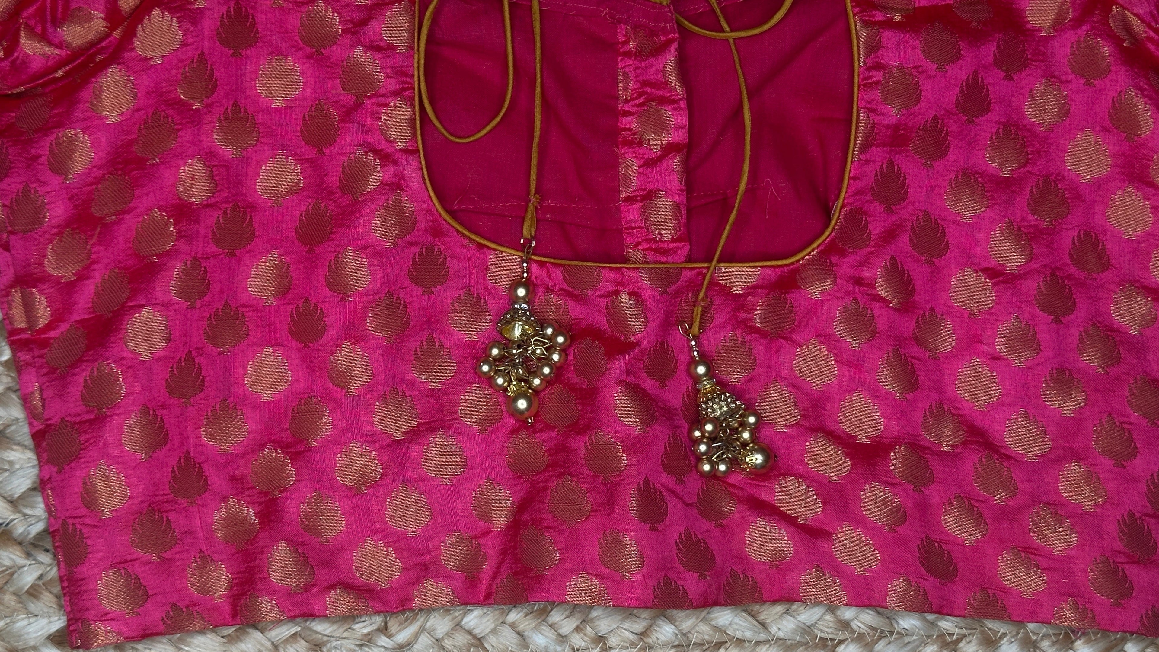 Peach brocade blouse