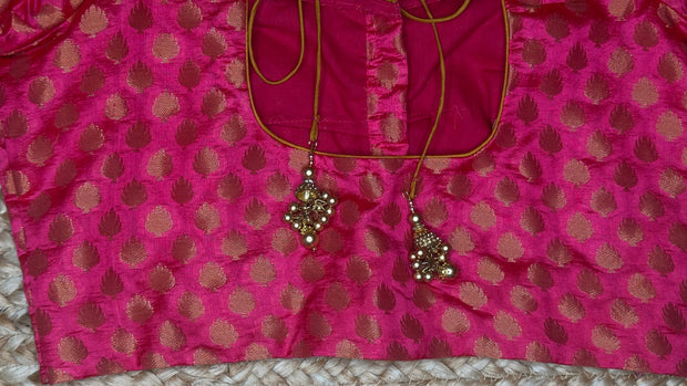 Peach brocade blouse