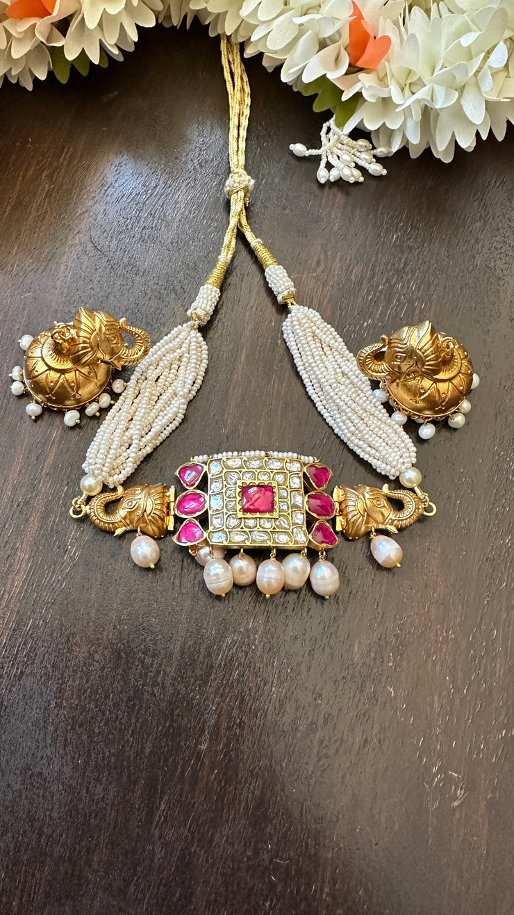 Designer choker with jhumka