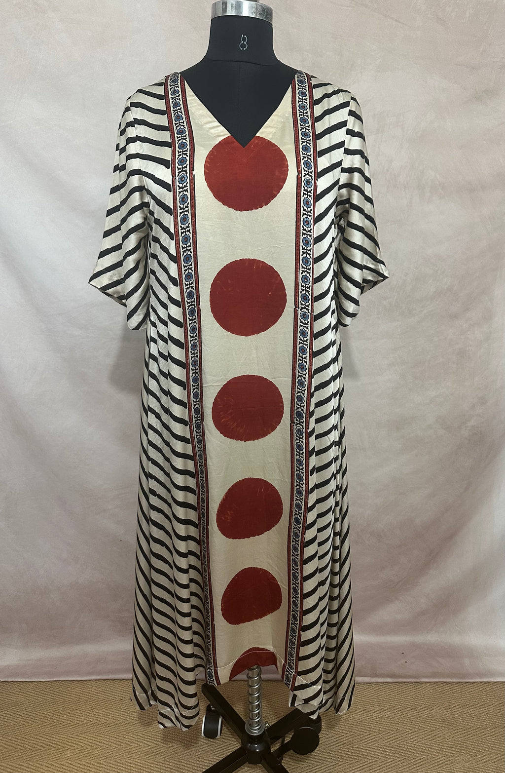Designer Ajrakh modal silk dress