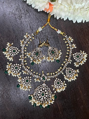 Moissanite Guttapusalu neckalce and earring