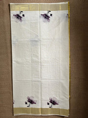 Soft cotton check set saree with digital print