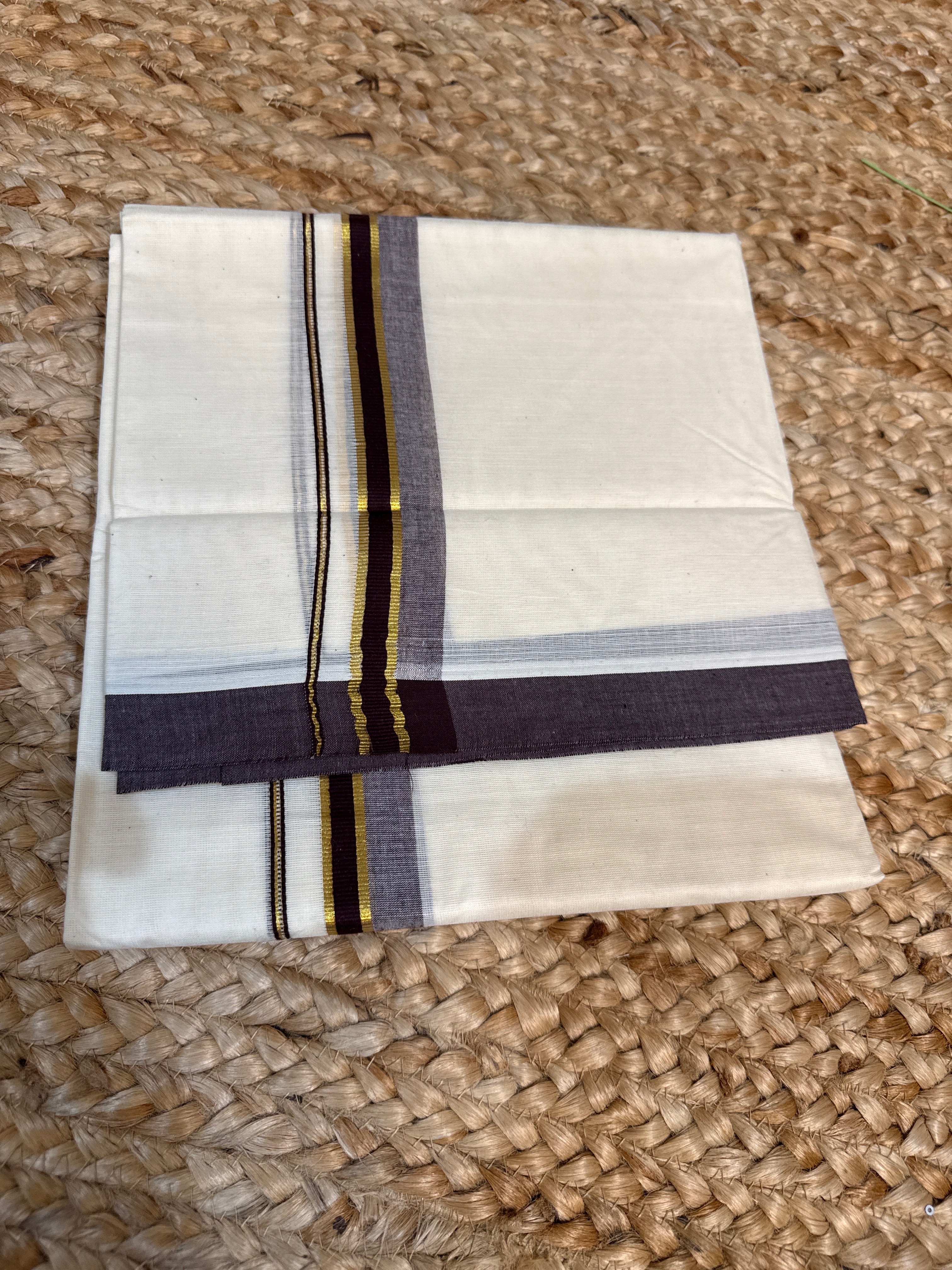 Dhothi with brown and gold border